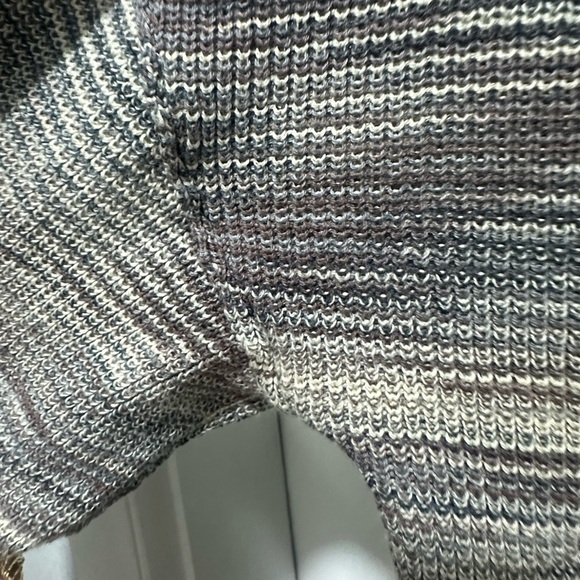 Free People Marble Ribbed Button Sweater Mercury Henley Space Dye Black Small - Picture 3 of 4